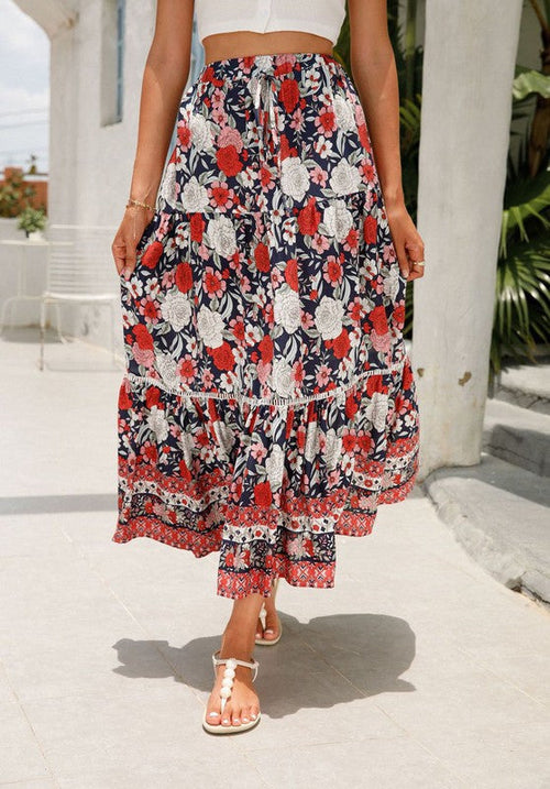 Floral midi skirt