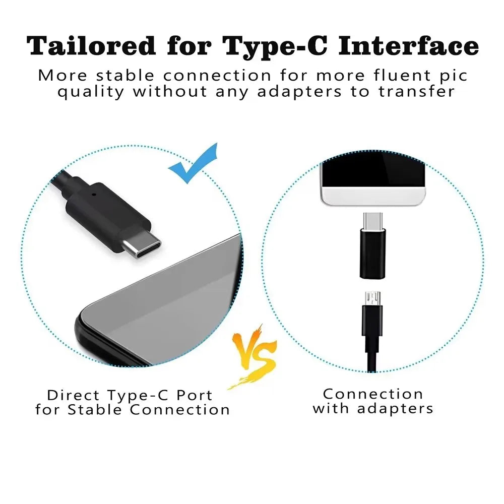 5.5/7.0MM Type-C Endoscope Camera IP67 Waterproof with 6 Adjustable LEDs USB Android Flexible Inspection Borescope for Phone PC