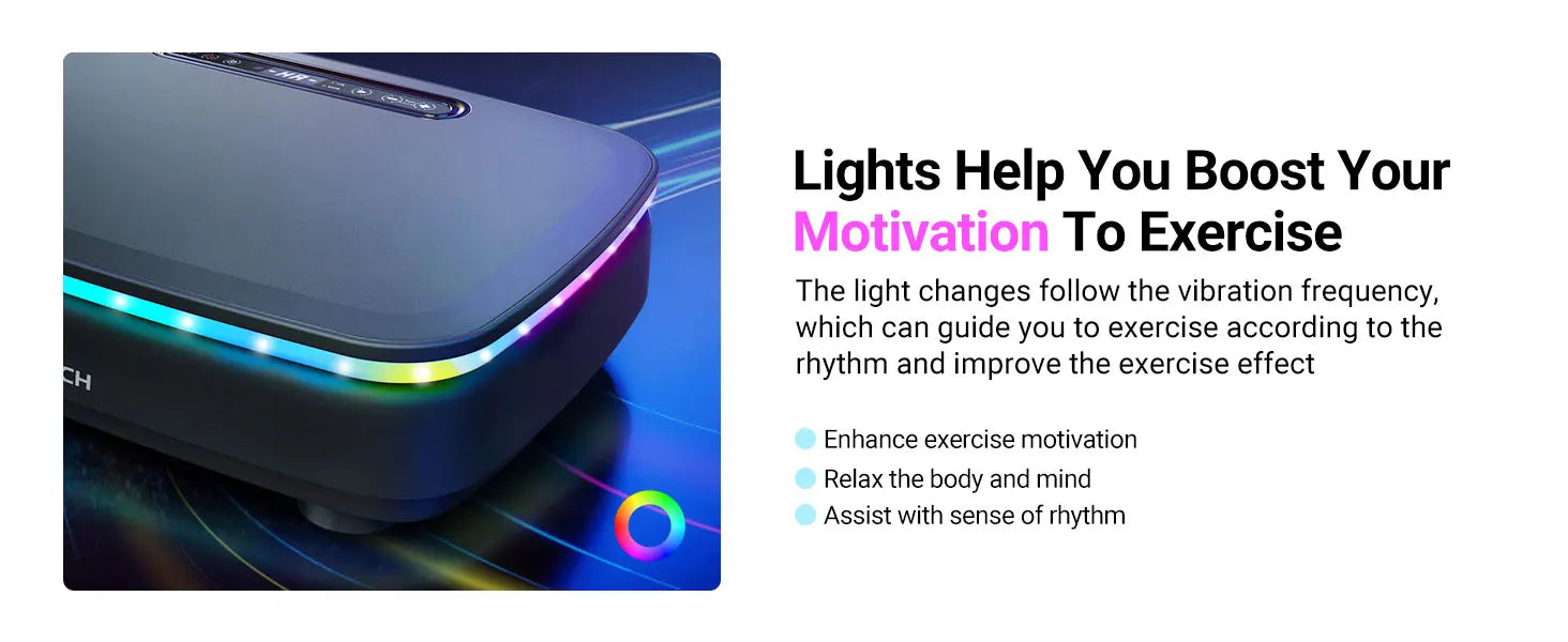 MERACH Vibration Plate Exercise Machine with Light Whole Body Workout Power Vibrate Platform Vibration Plate Lymphatic Drainage