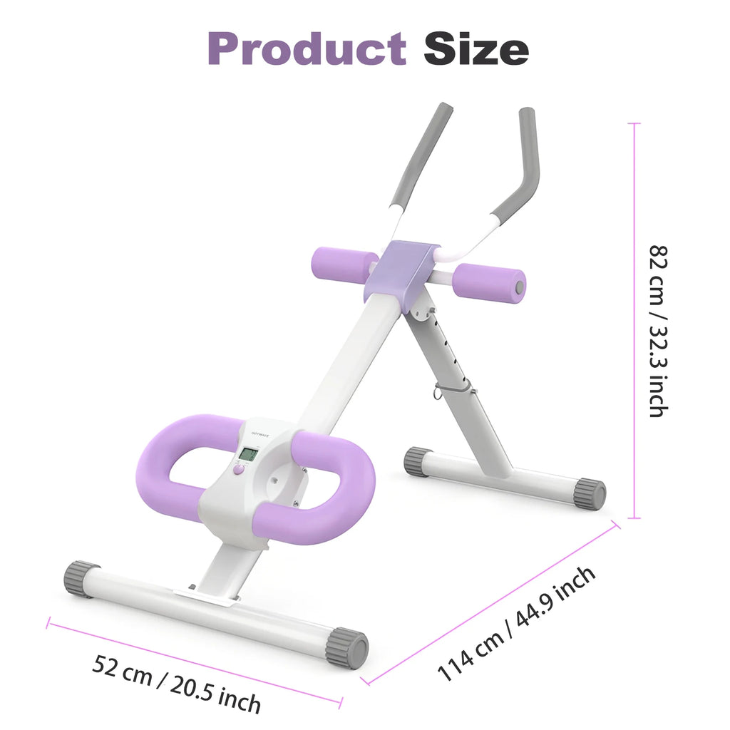Abdominal Crunch Machine AB Workout Trainers Foldable Full Body Fitness Equipment with Knee & Back Resistance Bands For Home Gym