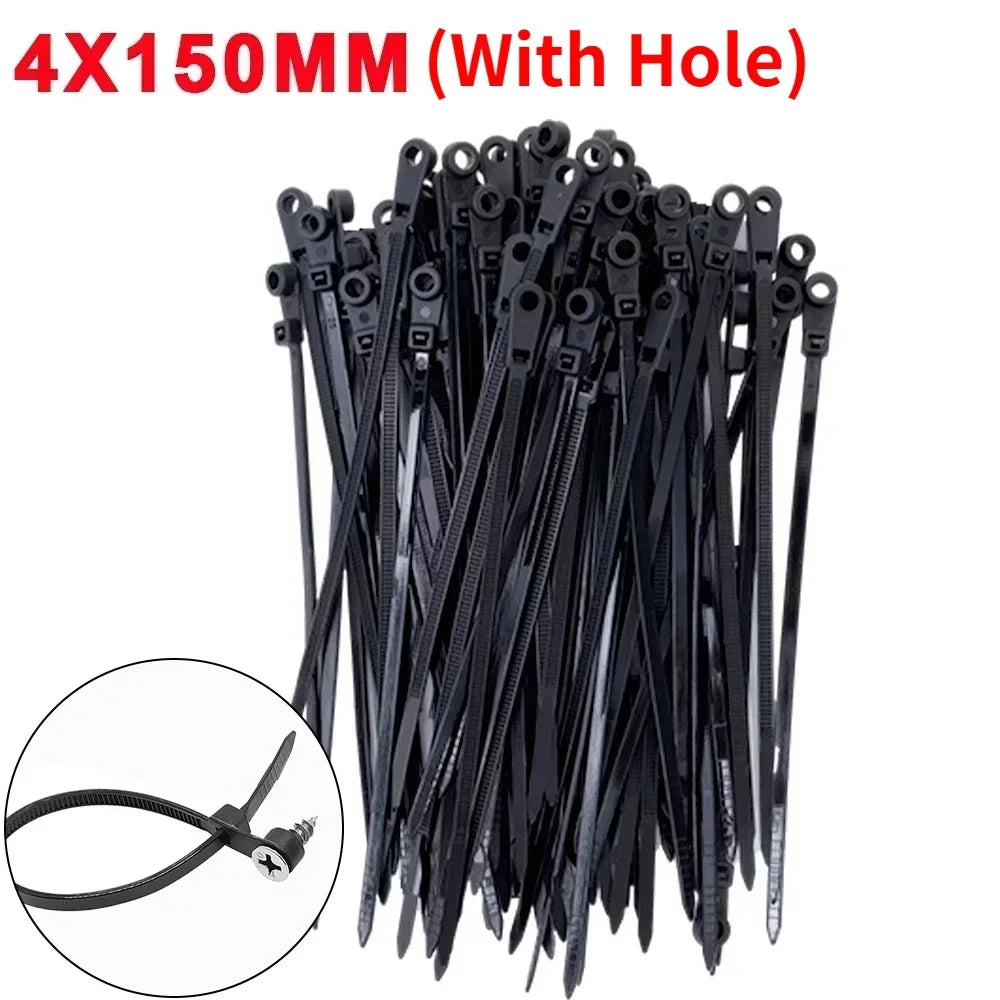 Creative Nylon Cable Ties with Screw Hole Mount Self Locking Loop Wrap Bundle Ties Strap