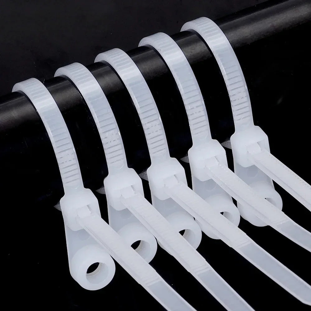 Creative Nylon Cable Ties with Screw Hole Mount Self Locking Loop Wrap Bundle Ties Strap