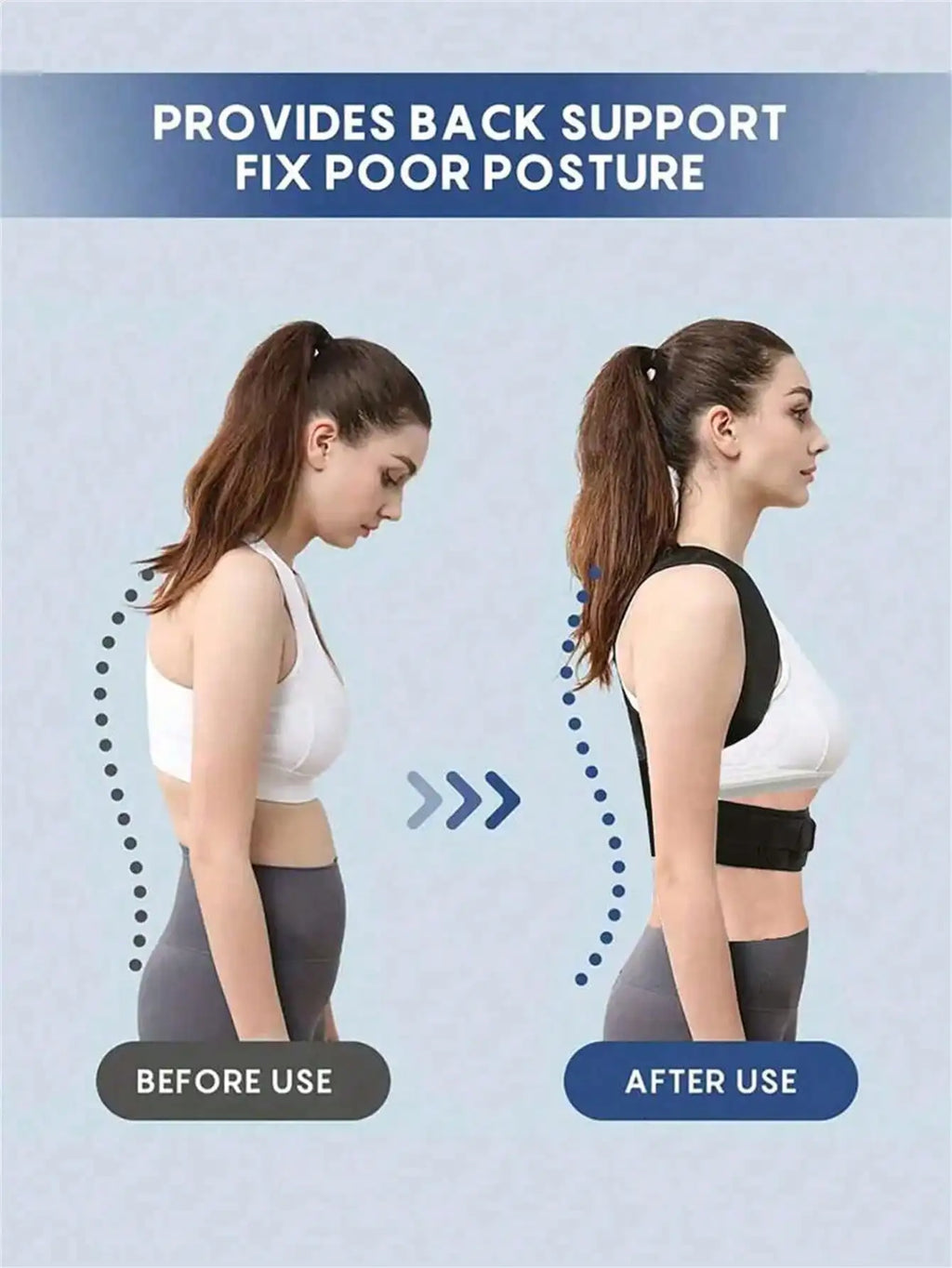 1pc Adjustable Unisex Posture Corrector - Full Back Support - Relieves Neck, Shoulder, Collarbone And Back Pain - Breathable And Adjustable - Corrects Hunchback, Kyphosis, Back Bulge, Thoracic Spine And Spinal Column - Reliev