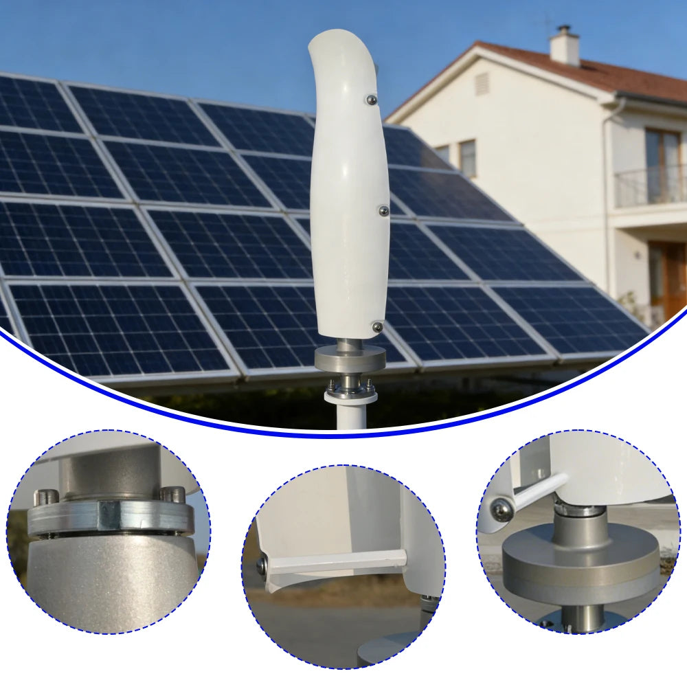 US Delivery 5000W Vertical Wind Turbine 12V/24V/48V Low-Speed Permanent Magnet Generator With Free Charging Controller