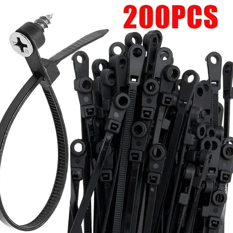 Creative Nylon Cable Ties with Screw Hole Mount Self Locking Loop Wrap Bundle Ties Strap