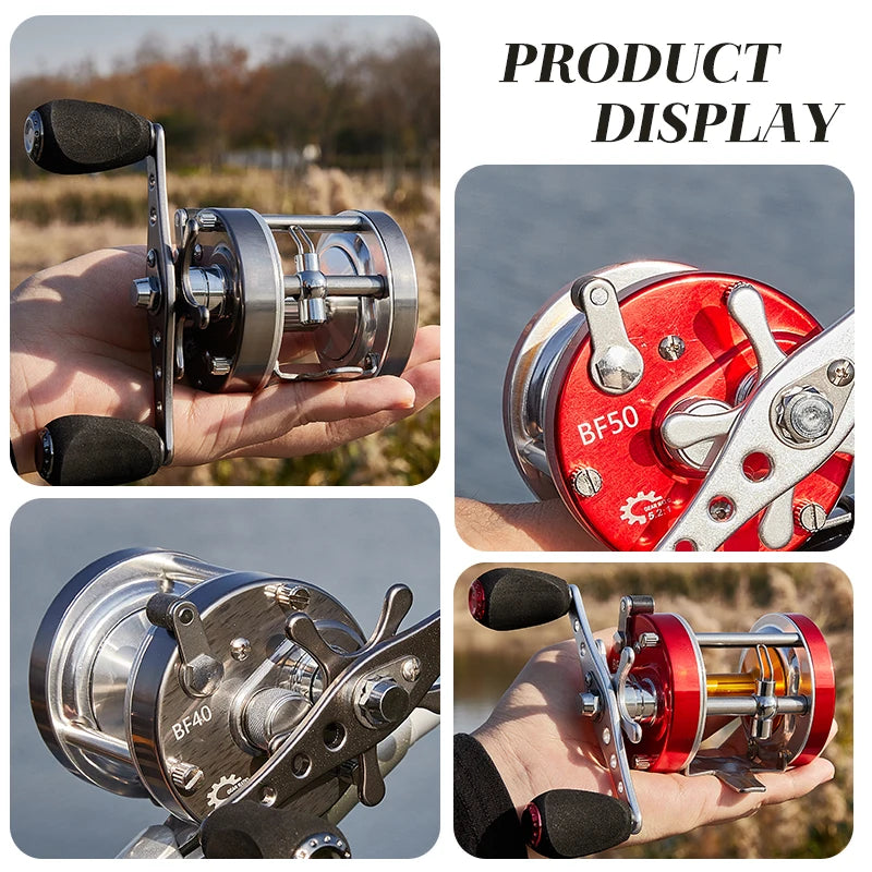 BILLINGS Trolling Drum Fishing Reels 20LB Max Drag  6+1BB 4.2:1/5.2:1 Gear Ratio CNC Aluminum Spool Smooth Right Hand Baitcaster Reel for Freshwater Saltwater