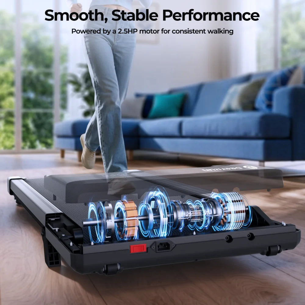 Treadmills 39.37inch Running Belt 2in1 Under Desk for Home Office Treadmill Walkingpad 2.5HP Romote Control 5MPH Exerice Machine