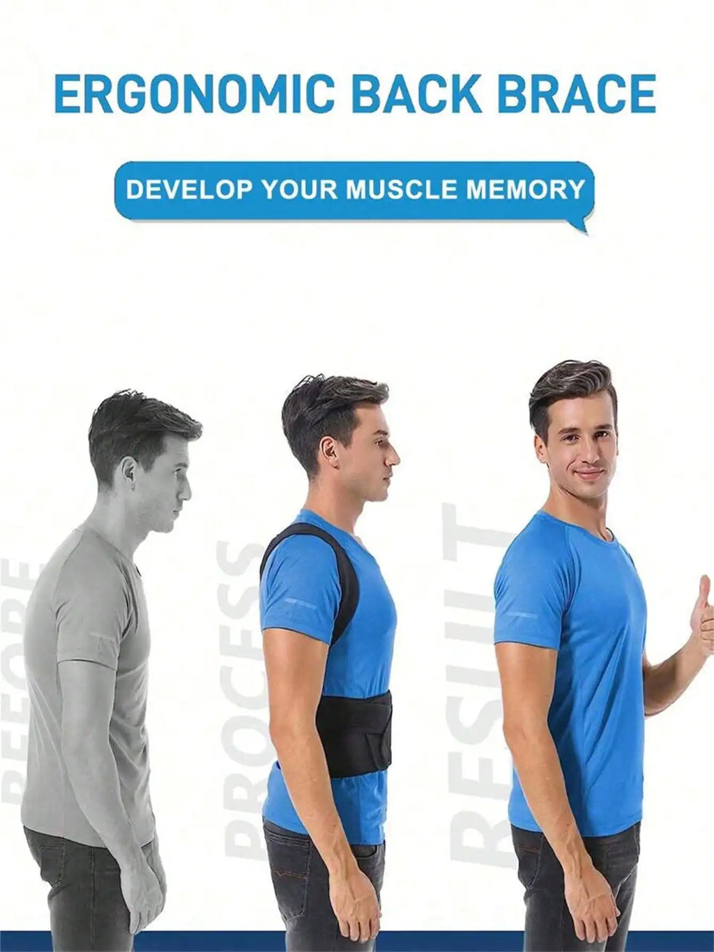 1pc Adjustable Unisex Posture Corrector - Full Back Support - Relieves Neck, Shoulder, Collarbone And Back Pain - Breathable And Adjustable - Corrects Hunchback, Kyphosis, Back Bulge, Thoracic Spine And Spinal Column - Reliev
