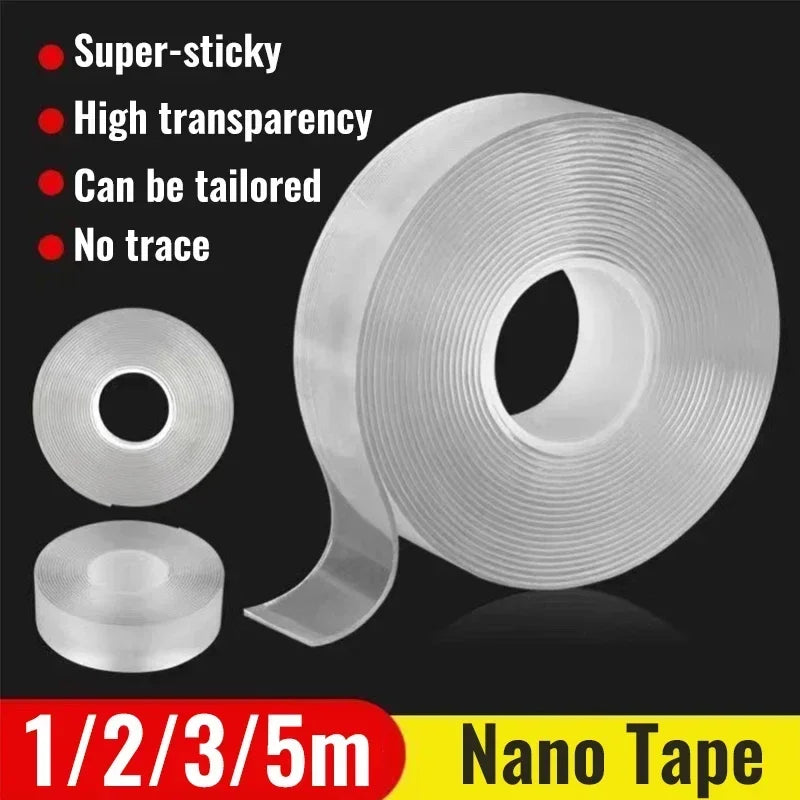 Nano Tape Super Strong Double-Sided Adhesive Tape Transparent Reusable Waterproof Tapes Heat Resistance Bathroom Home Decoration