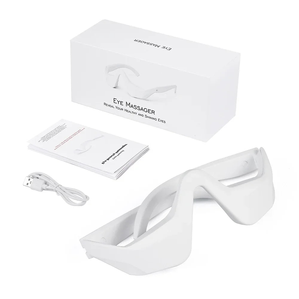 Red Eye Massager Under-Eye Glasses Massager Relieves Eye Fatigue Eyes Massage Glasses Eye Fatigue Relief Massager