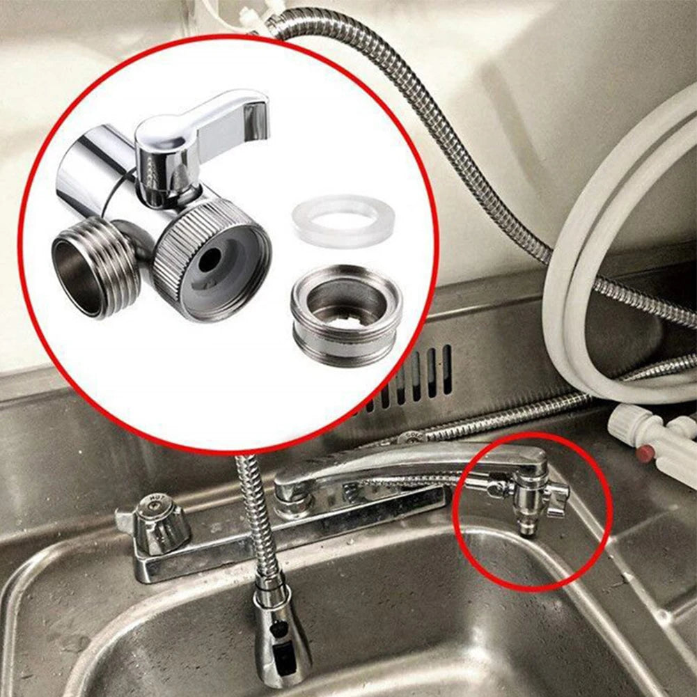 3 Way Switch Faucet Adapter Leak-Proof Faucets Water Separator Easy-to-Install Faucet Splitter Valve for Shower/Sink/Washbasin