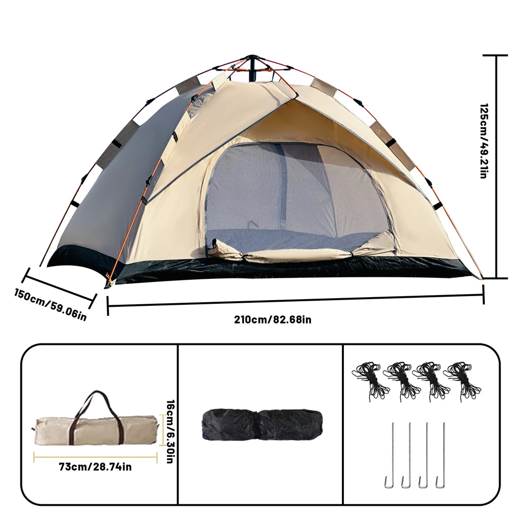 Pakicetus Instant Golden Tent - Portable 3-4 Person Sun & Rain Shelter for Beach & Camping