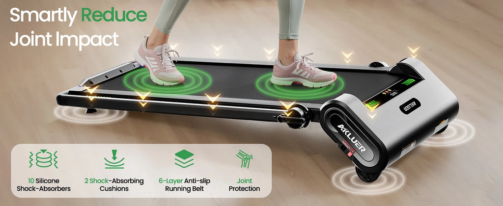 AKLUER Walking Pad Treadmill with Auto Incline, 6 in 1 Under Desk Treadmill, 2.5HP 6-Level Incline for Home with 330LBS Capacity