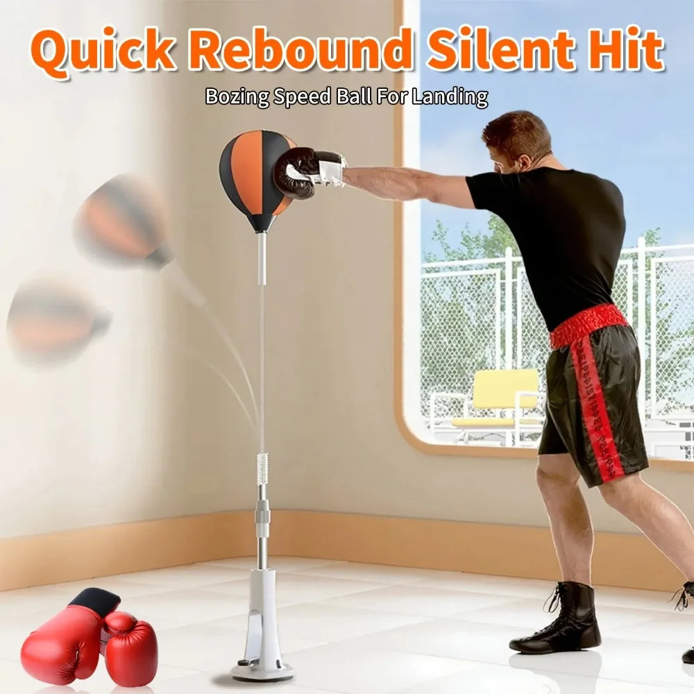 Indoor Boxing Reaction Punching Ball with Strong Suction Cup, Adjustable Speed Training Ball for Adults & Youth,All-Terrain Base