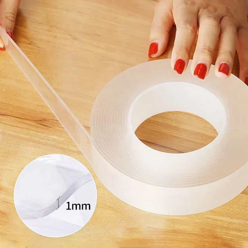 Nano Tape Super Strong Double-Sided Adhesive Tape Transparent Reusable Waterproof Tapes Heat Resistance Bathroom Home Decoration