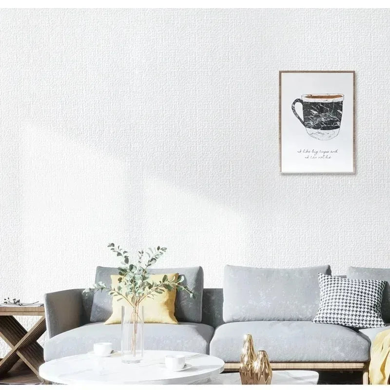 50cm Self-Adhesive Foam Wall Panel Wide 3D Linen PVC Texture Waterproof Soundproof Removable for Living Room Bedroom Home Decor