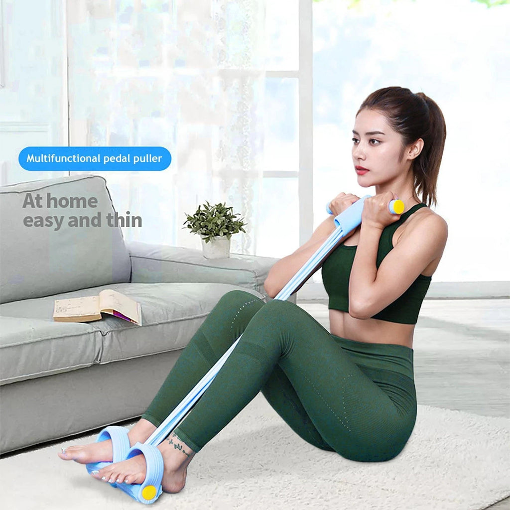 1PC Home Fitness Resistance Bands Set - 4 Elastic Pull Ropes for Full Body Workout Abdominal Exercise Rowing & Other Fitness Activities Strength And Flexibility Enhancer