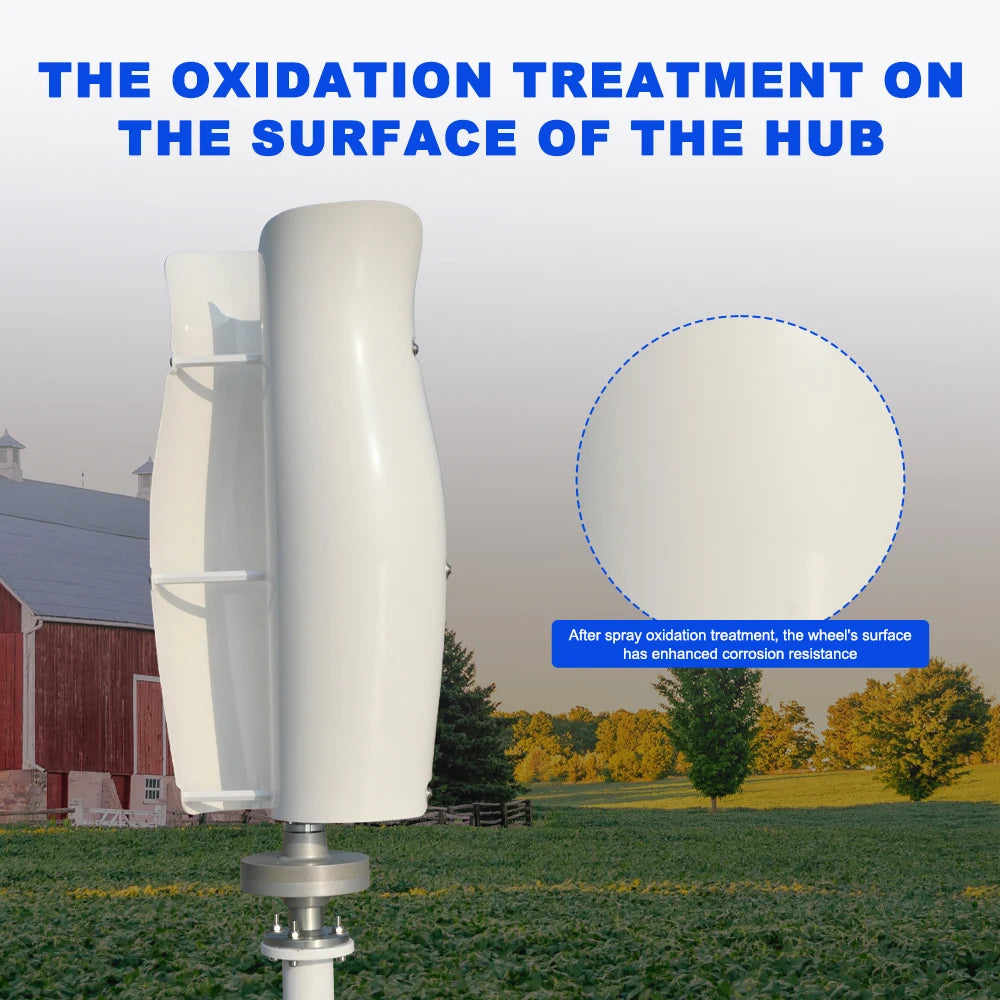US Delivery 5000W Vertical Wind Turbine 12V/24V/48V Low-Speed Permanent Magnet Generator With Free Charging Controller