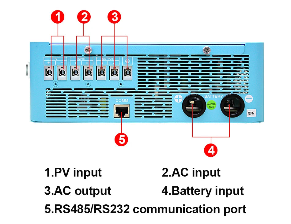 EASUN POWER hybrid Soalr Inverter 4KW MPPT 140A 350VDC PV Input 110VAC 24VDC 4000W Pure Sine Wave 6.25 Inch LCD Display Household with WIFI/without WIFI US warehouse