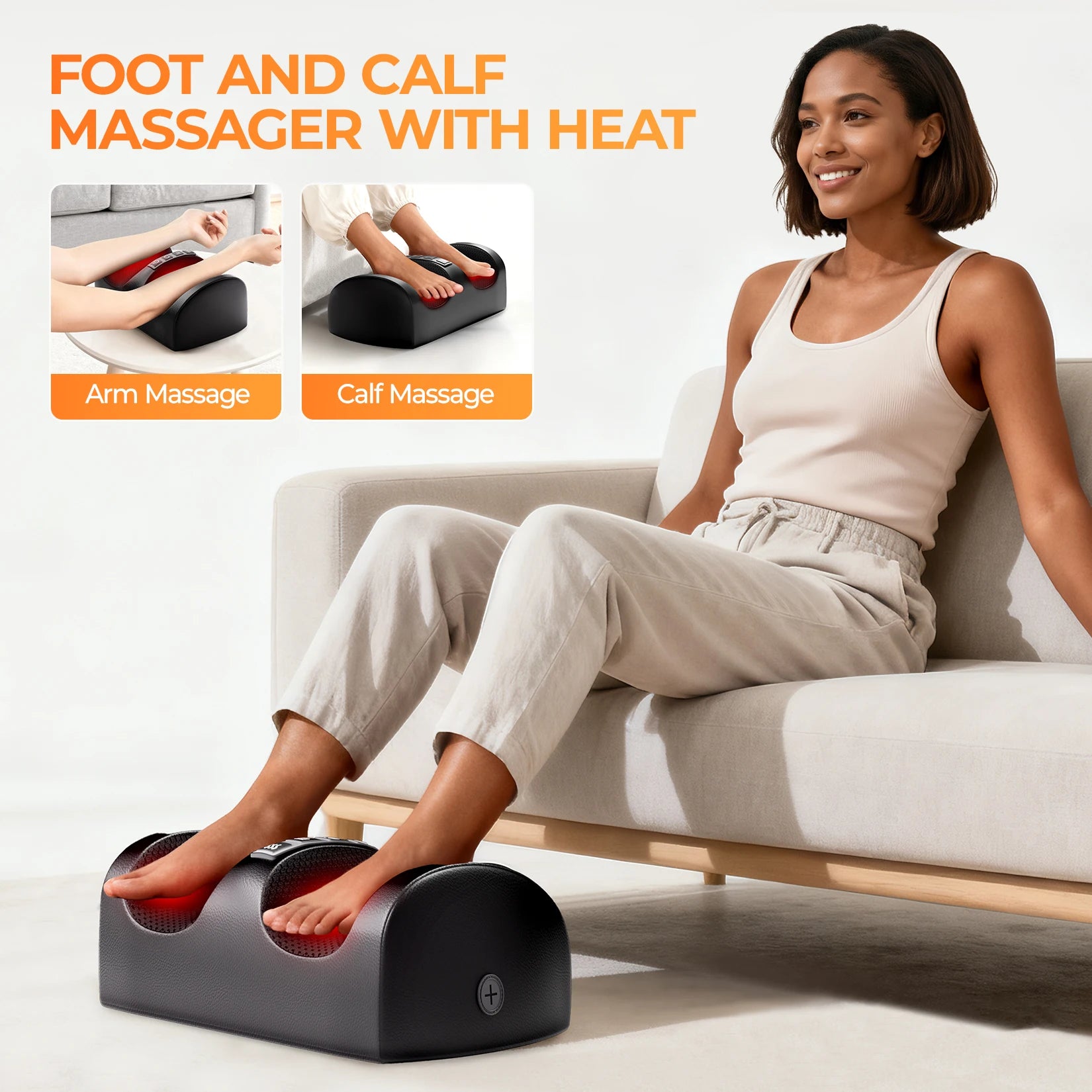 Shiatsu Full Body Massage Mat with Heat, Detachable Massager Pad, 10 Vibrating Motors, 9 Intensity Levels, Relax at Home Office