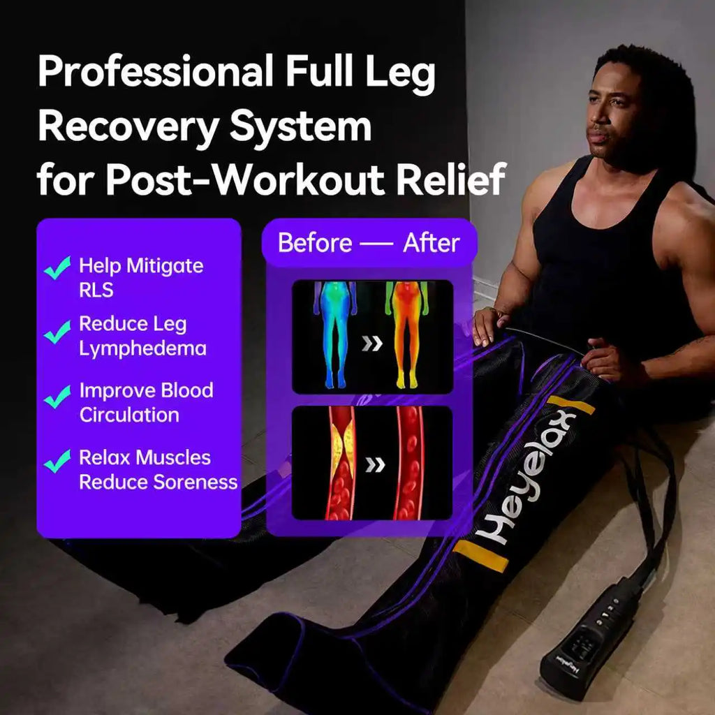 Leg Compression Massager for Circulation and Pain Relief,Air Compression Boots for Fast Recovery, 6 Mode,6 Intensity