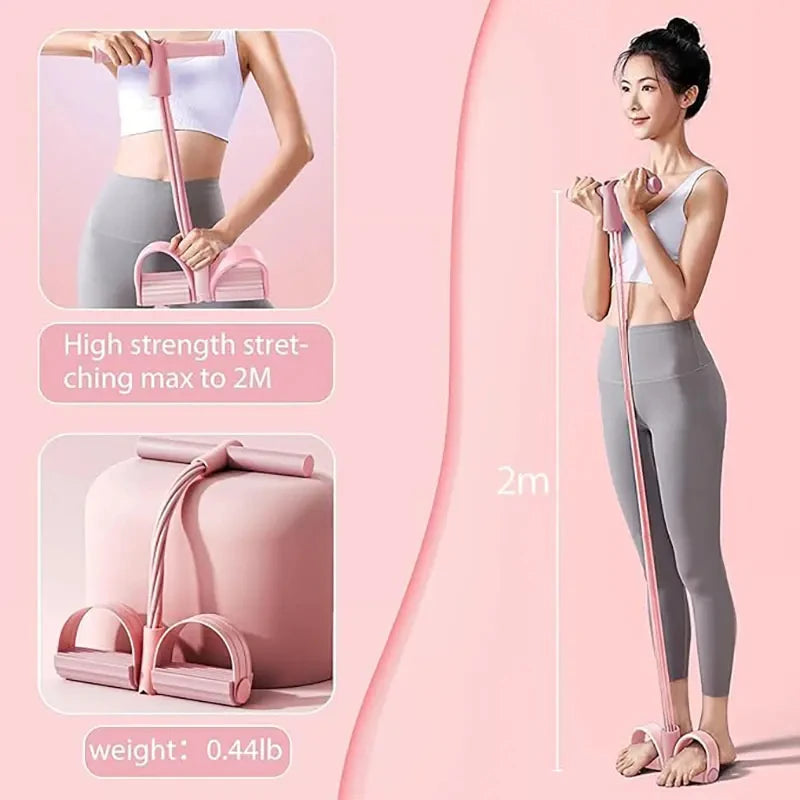 1PC Home Fitness Resistance Bands Set - 4 Elastic Pull Ropes for Full Body Workout Abdominal Exercise Rowing & Other Fitness Activities Strength And Flexibility Enhancer