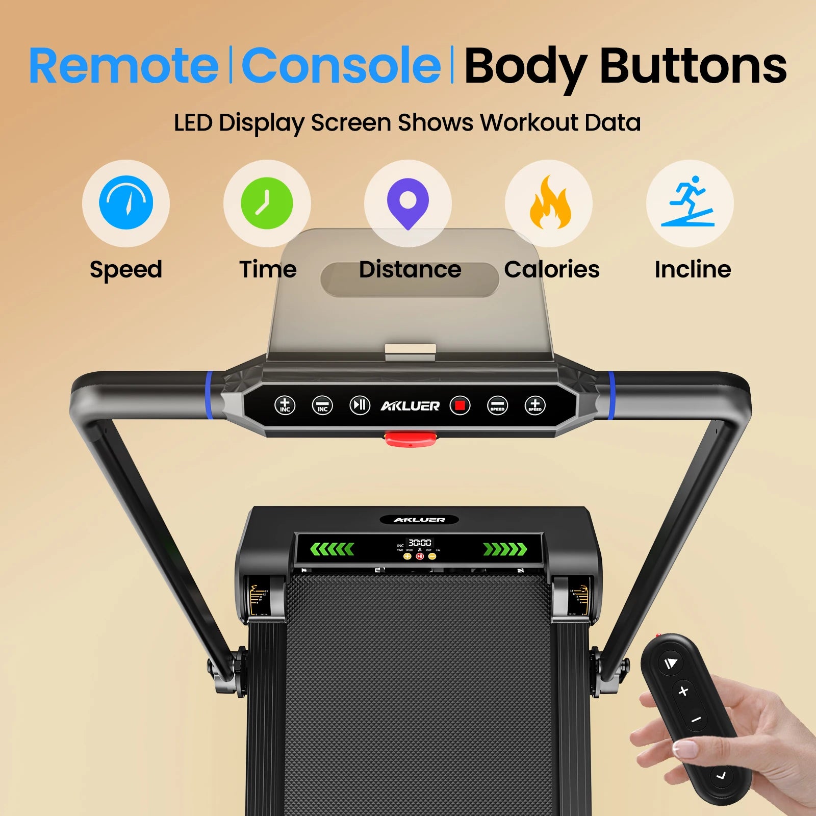 AKLUER Walking Pad Treadmill with Auto Incline, 6 in 1 Under Desk Treadmill, 2.5HP 6-Level Incline for Home with 330LBS Capacity