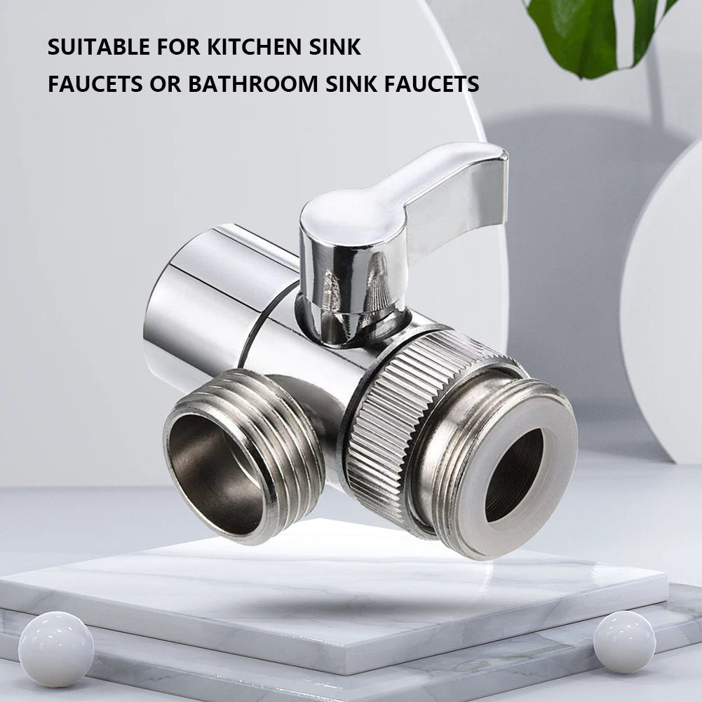 3 Way Switch Faucet Adapter Leak-Proof Faucets Water Separator Easy-to-Install Faucet Splitter Valve for Shower/Sink/Washbasin