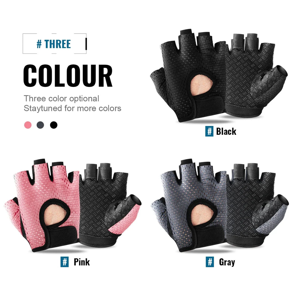 Sport Gloves Breathable Anti-Slip Cycling Fingerless Gloves Gym Training Fitness Ice Silk Gloves Men Women Weightlifting Gloves