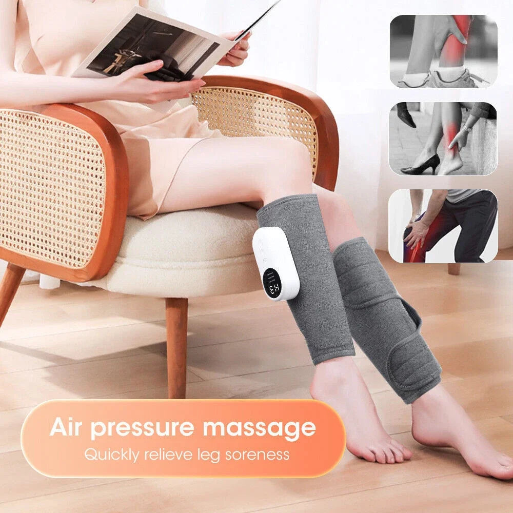 360° Leg Massager 3 Modes Air Compression Heat Calf Massager Adjustable Intensity Relieve Foot Muscle Promote Blood Circulation