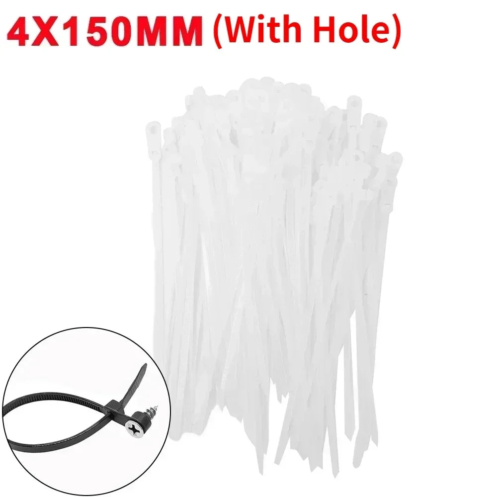 Creative Nylon Cable Ties with Screw Hole Mount Self Locking Loop Wrap Bundle Ties Strap