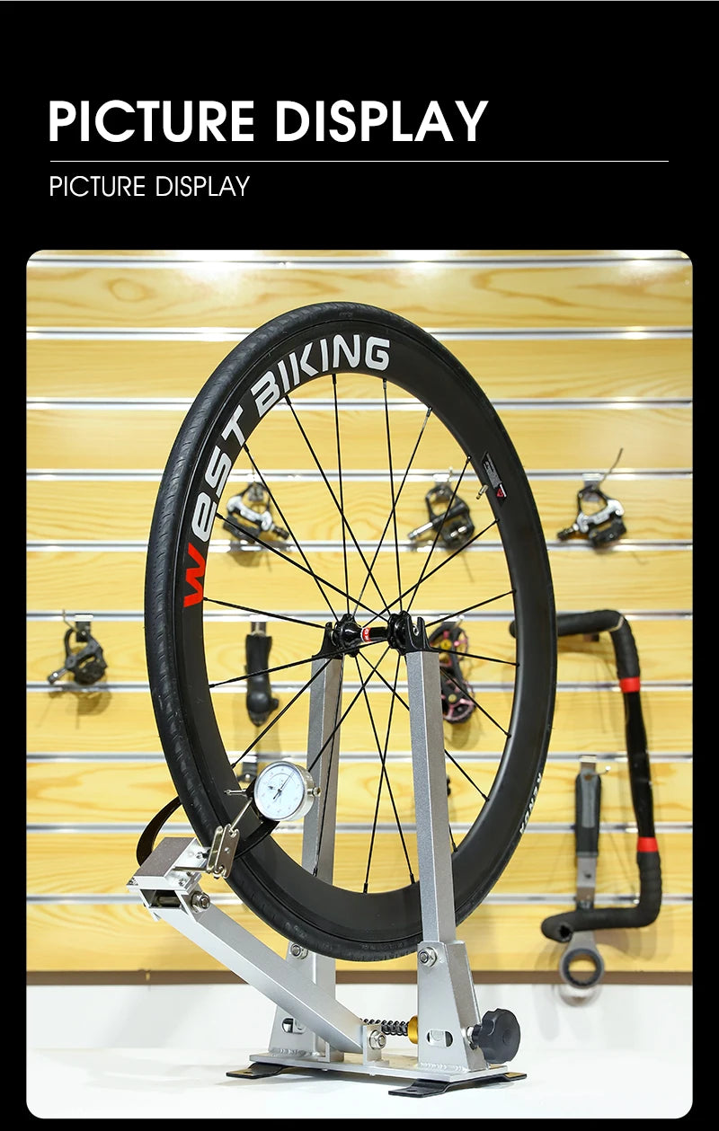 WEST BIKING Bicycle Wheel Truing Stand With Dial Indicator Gauge Tire Adjustment Rims Wheel Set MTB Road BMX Bike Repair Tools