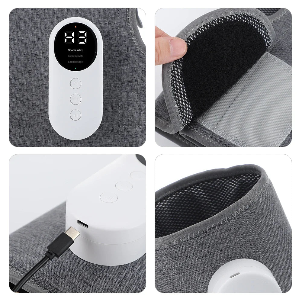 360° Leg Massager 3 Modes Air Compression Heat Calf Massager Adjustable Intensity Relieve Foot Muscle Promote Blood Circulation