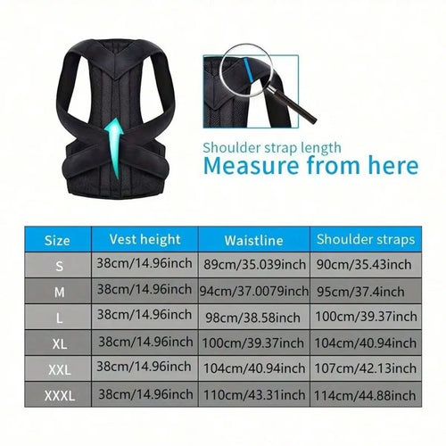 1pc Adjustable Unisex Posture Corrector - Full Back Support - Relieves Neck, Shoulder, Collarbone And Back Pain - Breathable And Adjustable - Corrects Hunchback, Kyphosis, Back Bulge, Thoracic Spine And Spinal Column - Reliev
