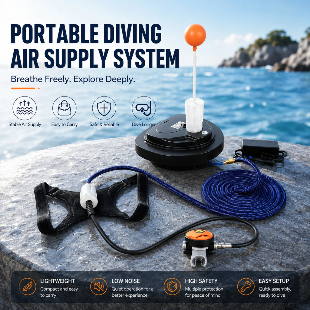 LY Rechargeable Portable Tankless Waterproof Snorkeling Equipment Scuba Diving Ventilator Underwater 3.5Hours Working 12m Depth