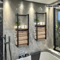 2-layer carbon steel wall-mounted towel rack, no electricity, durable carbon steel m
