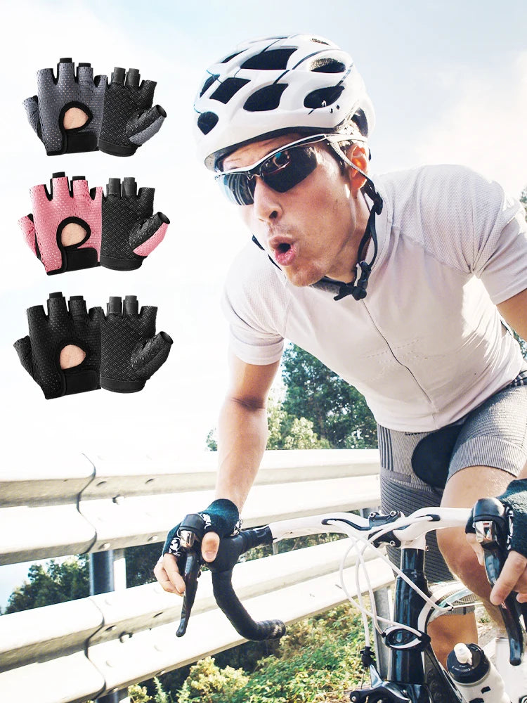 Sport Gloves Breathable Anti-Slip Cycling Fingerless Gloves Gym Training Fitness Ice Silk Gloves Men Women Weightlifting Gloves