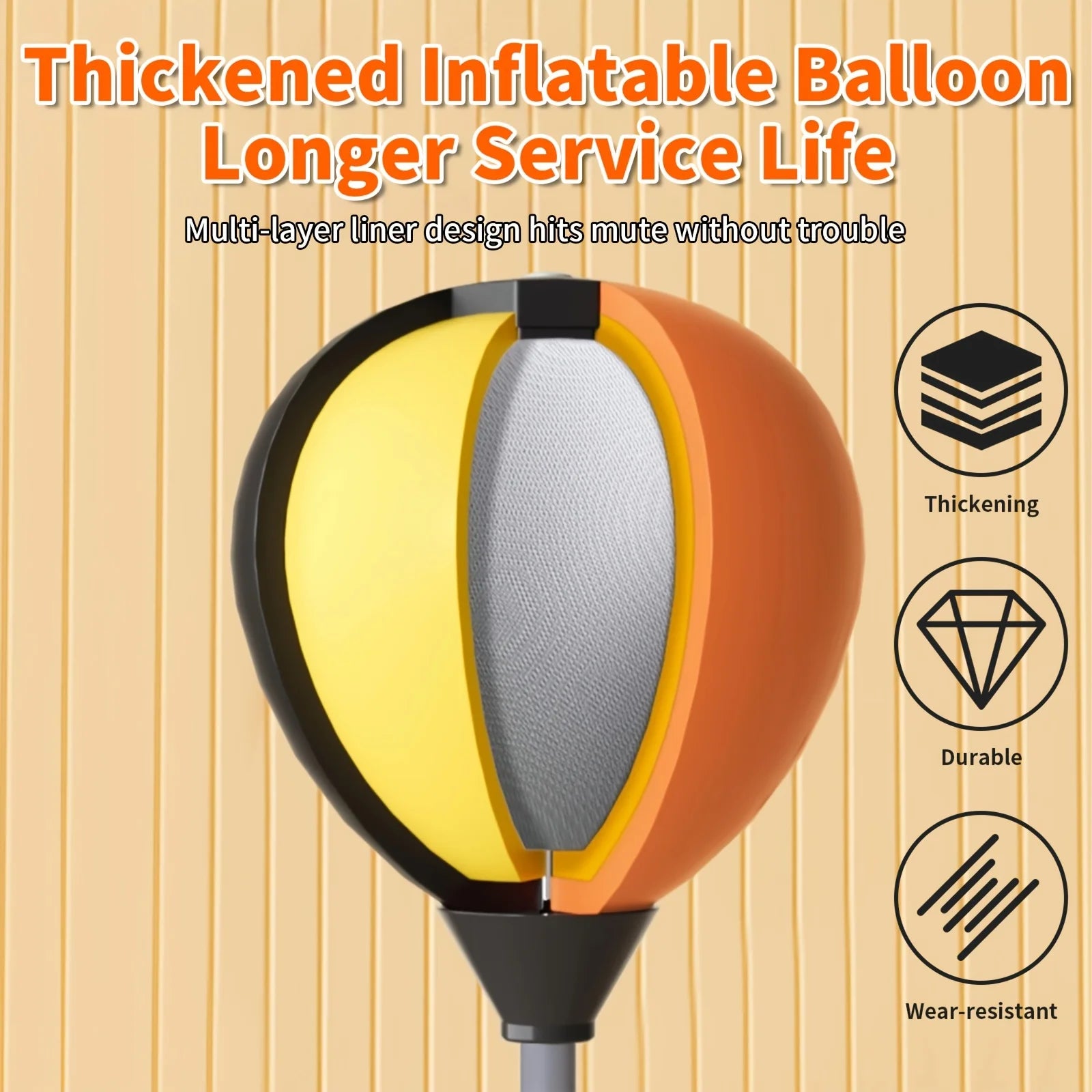 Indoor Boxing Reaction Punching Ball with Strong Suction Cup, Adjustable Speed Training Ball for Adults & Youth,All-Terrain Base