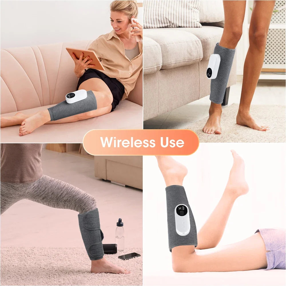 360° Leg Massager 3 Modes Air Compression Heat Calf Massager Adjustable Intensity Relieve Foot Muscle Promote Blood Circulation