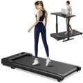 Walking Pad Treadmill for Home Office Use Portable Mini Compact Under Desk Treadmill in Black Lightweight Slim Design with Adju