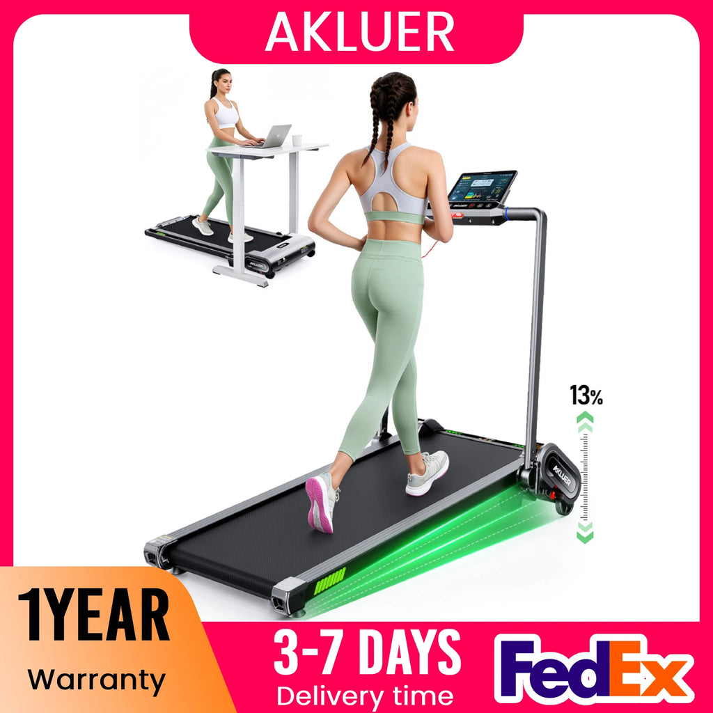AKLUER Walking Pad Treadmill with Auto Incline, 6 in 1 Under Desk Treadmill, 2.5HP 6-Level Incline for Home with 330LBS Capacity