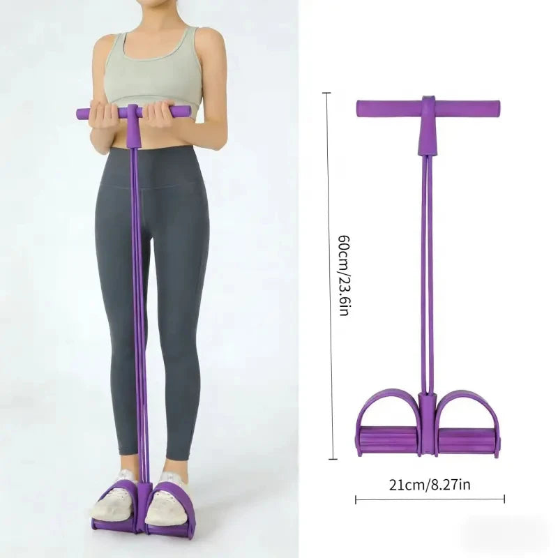 1PC Home Fitness Resistance Bands Set - 4 Elastic Pull Ropes for Full Body Workout Abdominal Exercise Rowing & Other Fitness Activities Strength And Flexibility Enhancer
