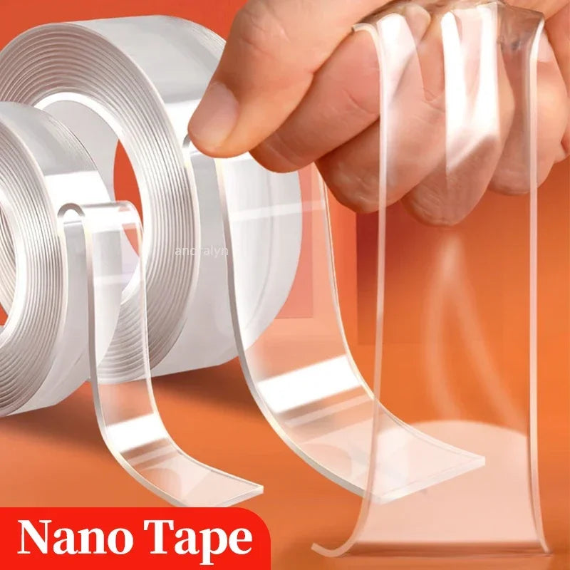 Nano Tape Super Strong Double-Sided Adhesive Tape Transparent Reusable Waterproof Tapes Heat Resistance Bathroom Home Decoration