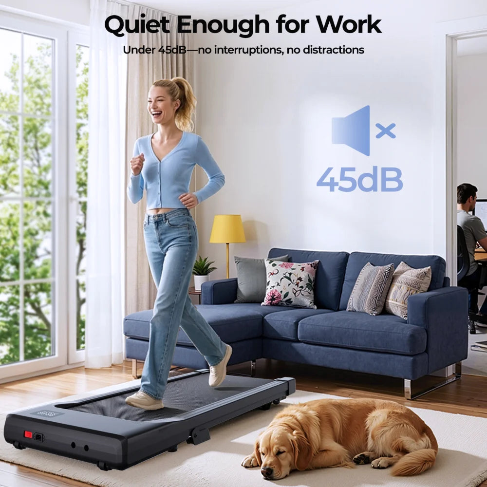 Treadmills 39.37inch Running Belt 2in1 Under Desk for Home Office Treadmill Walkingpad 2.5HP Romote Control 5MPH Exerice Machine