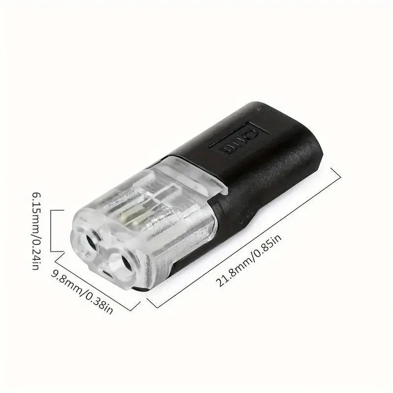 Double-Wire Plug-in Connector Led Light Strip Connectors 2 Pin, Low Voltage Wire Connector with Locking Buckle, Fast Connect Plu