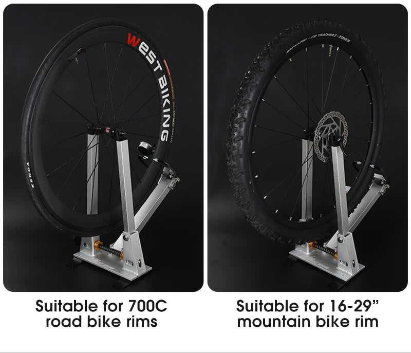 WEST BIKING Bicycle Wheel Truing Stand With Dial Indicator Gauge Tire Adjustment Rims Wheel Set MTB Road BMX Bike Repair Tools