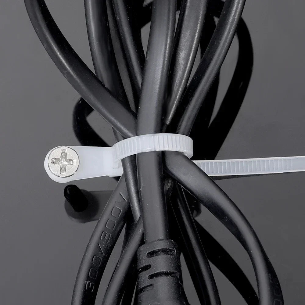 Creative Nylon Cable Ties with Screw Hole Mount Self Locking Loop Wrap Bundle Ties Strap