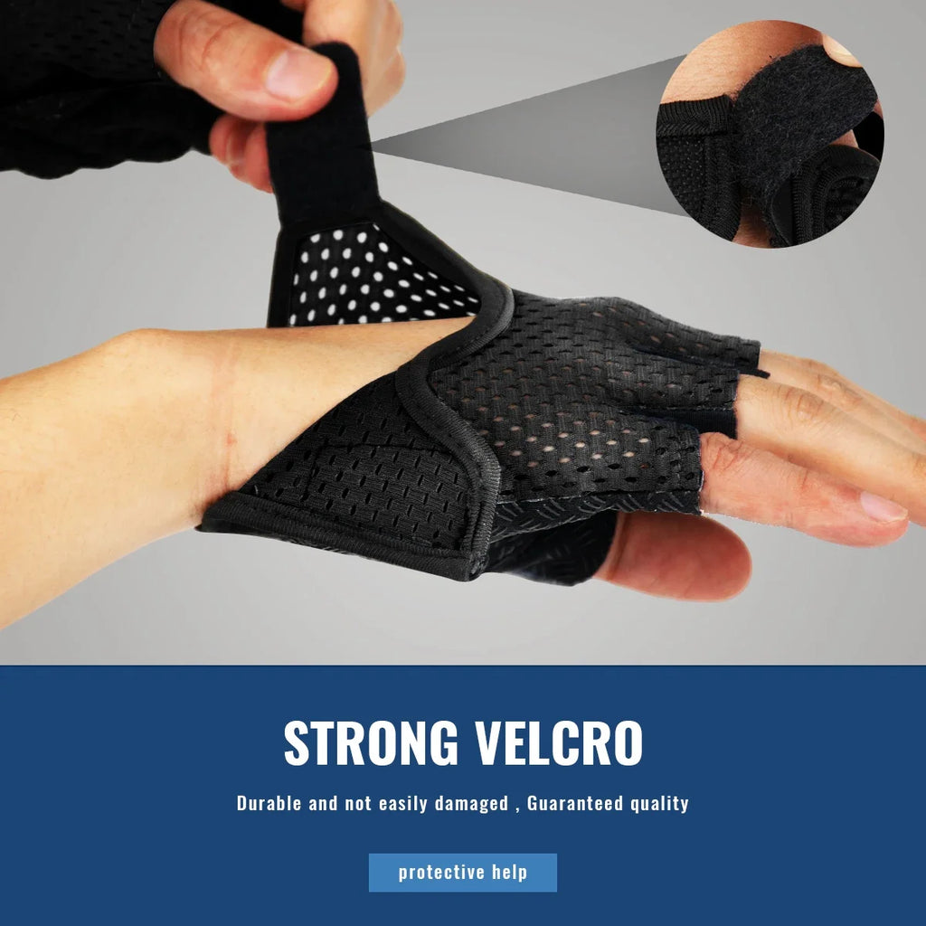 Sport Gloves Breathable Anti-Slip Cycling Fingerless Gloves Gym Training Fitness Ice Silk Gloves Men Women Weightlifting Gloves