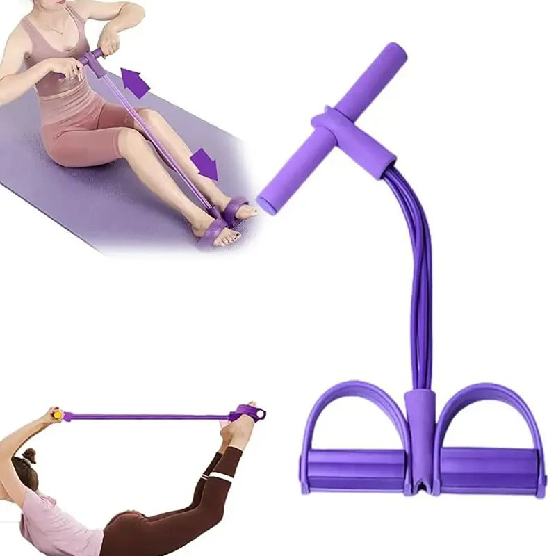 1PC Home Fitness Resistance Bands Set - 4 Elastic Pull Ropes for Full Body Workout Abdominal Exercise Rowing & Other Fitness Activities Strength And Flexibility Enhancer