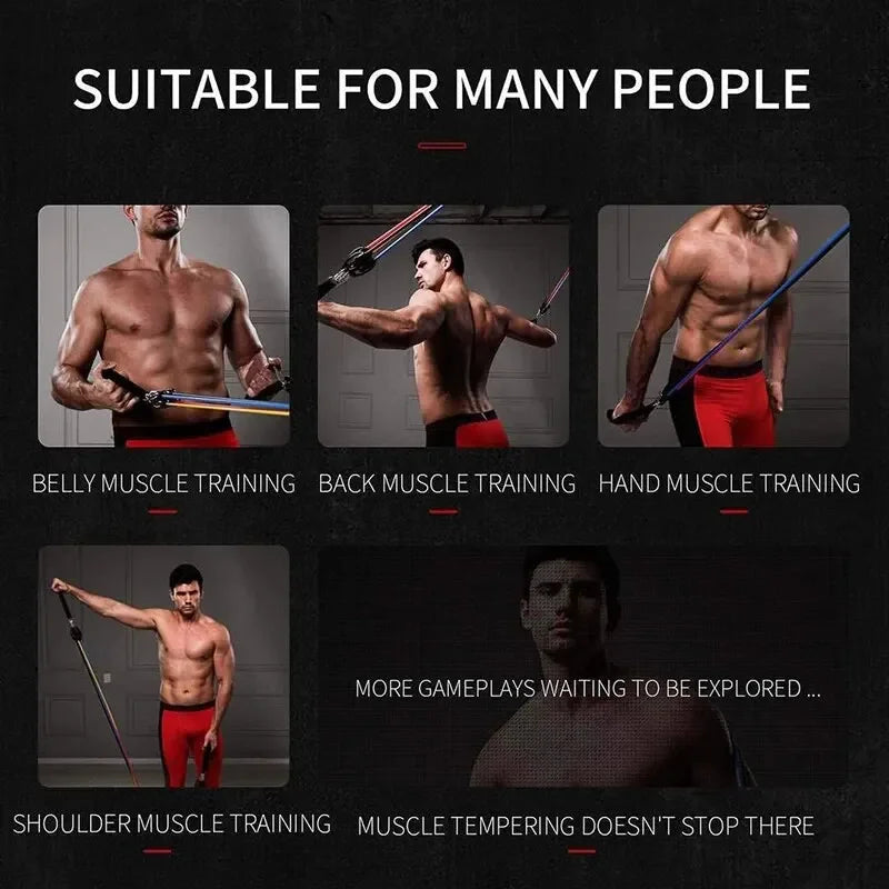 Resistance Bands With Handles, Home Workout Bands for Men Women, Exercise Strength Training Equipment with Handle for Fitness Gym